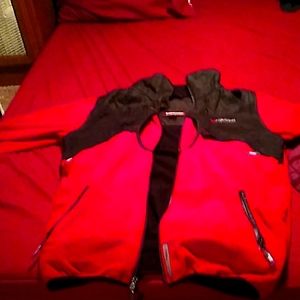 ECKO, medium, red w black accents coat/vest combo